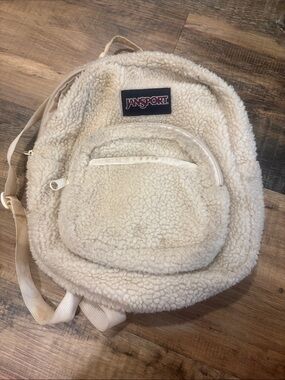 Jansport Cream Sherpa Mini Backpack